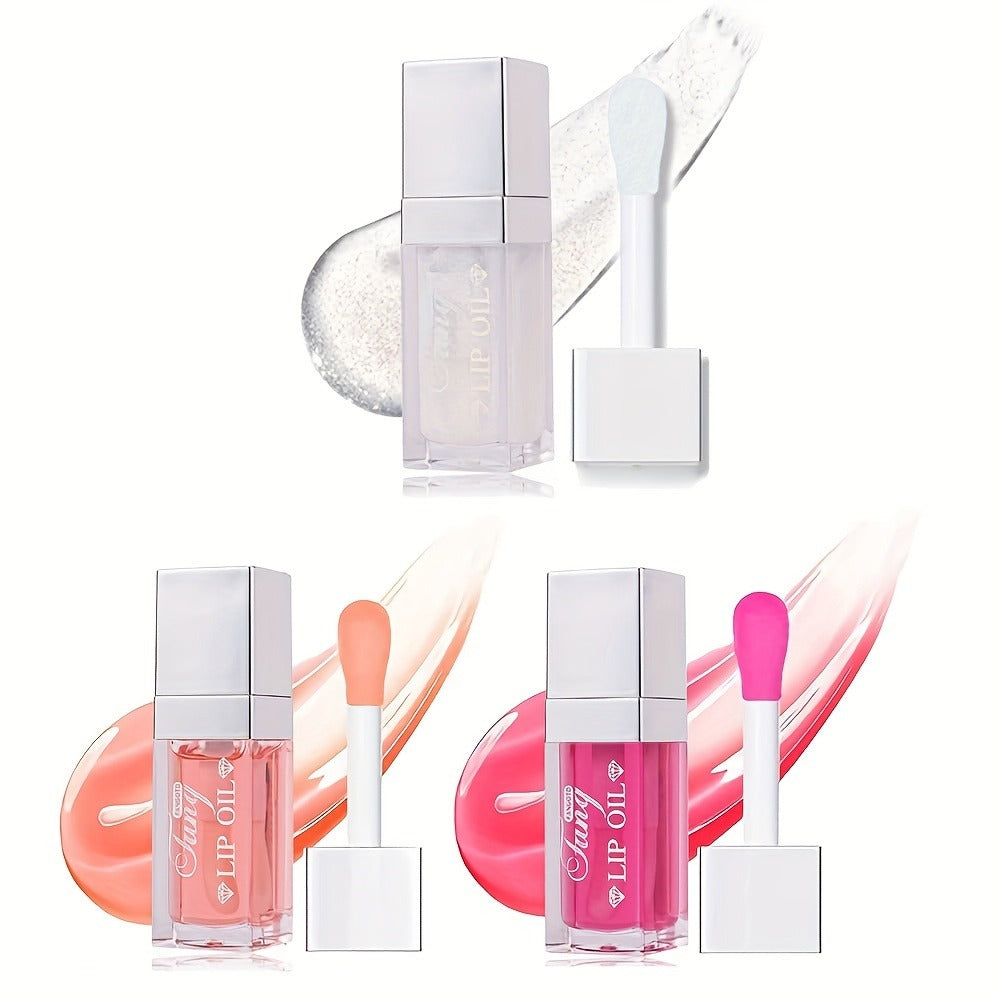 Plumping Lip Gloss Oil Set 3pcs 6pcs Transparent Glow Lip Plumper – High-Shine Glossy Finish in Berry Coral Pink Red — image 