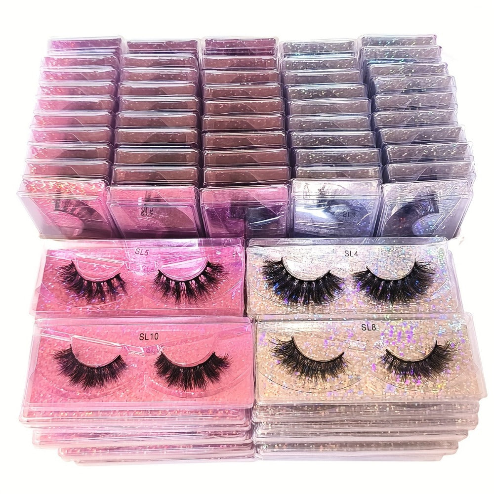 DD Curl False Eyelashes Multipack with 20 Pairs across Five Mixed Styles in Glitter-Top Round Cases — image 2