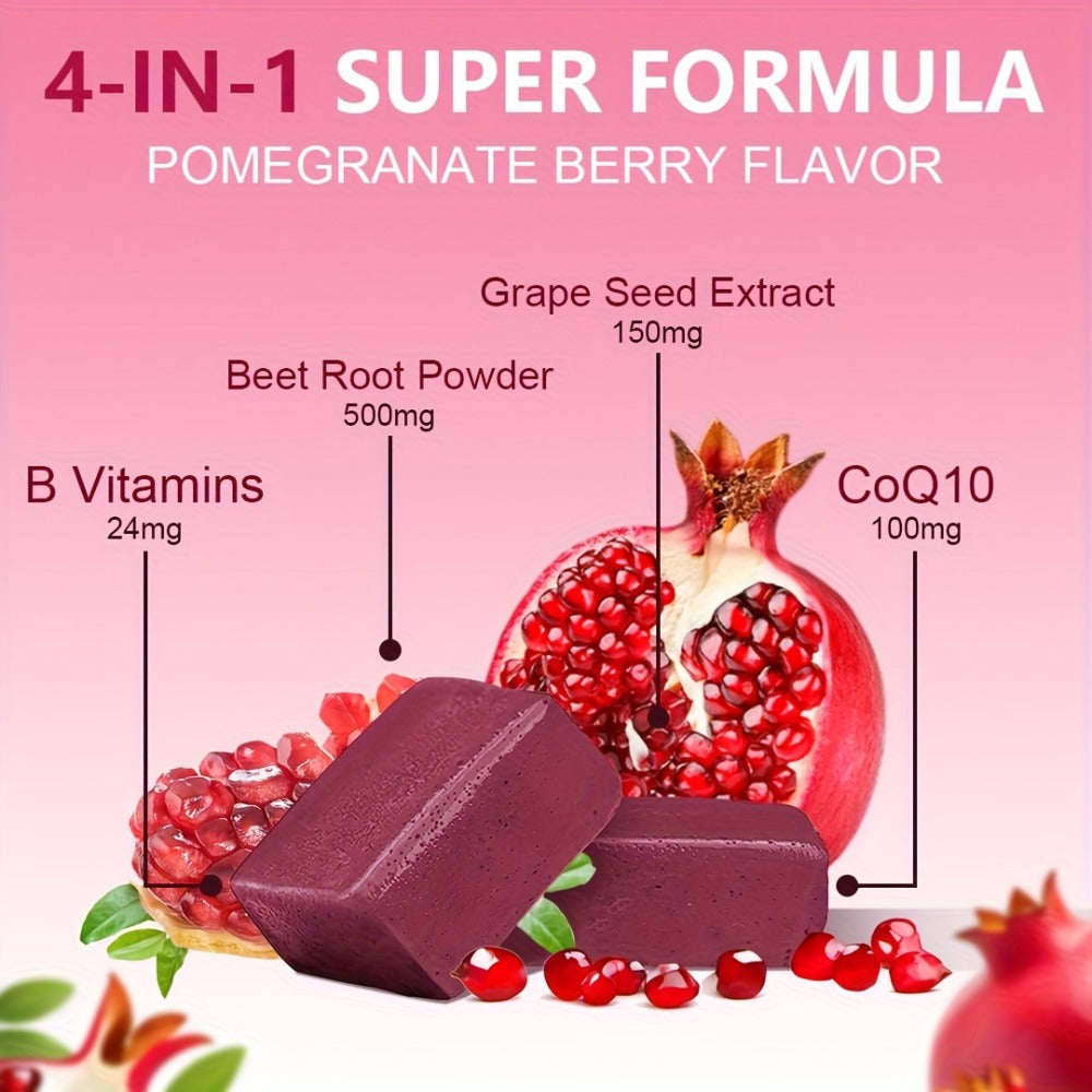 Beetroot Gummies with CoQ10, Grape Seed Extract & Multivitamins, Blood Pressure Support, Heart Health — image 8