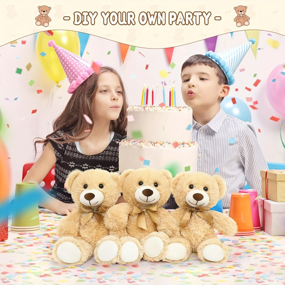 Stuffed Animal Mini Teddy Bear Set of Eight in Khaki Beige for Party Favors, Gift Bags and Events — image 6