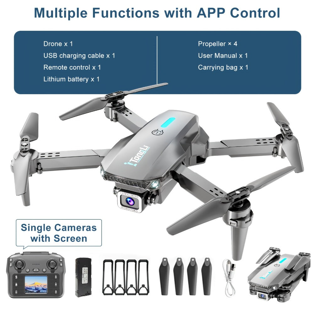 Foldable HD Camera Drone Free Storage Bag USB-C Charging 3D Flips Single or Dual Camera Built-in Screen Remote — image 5