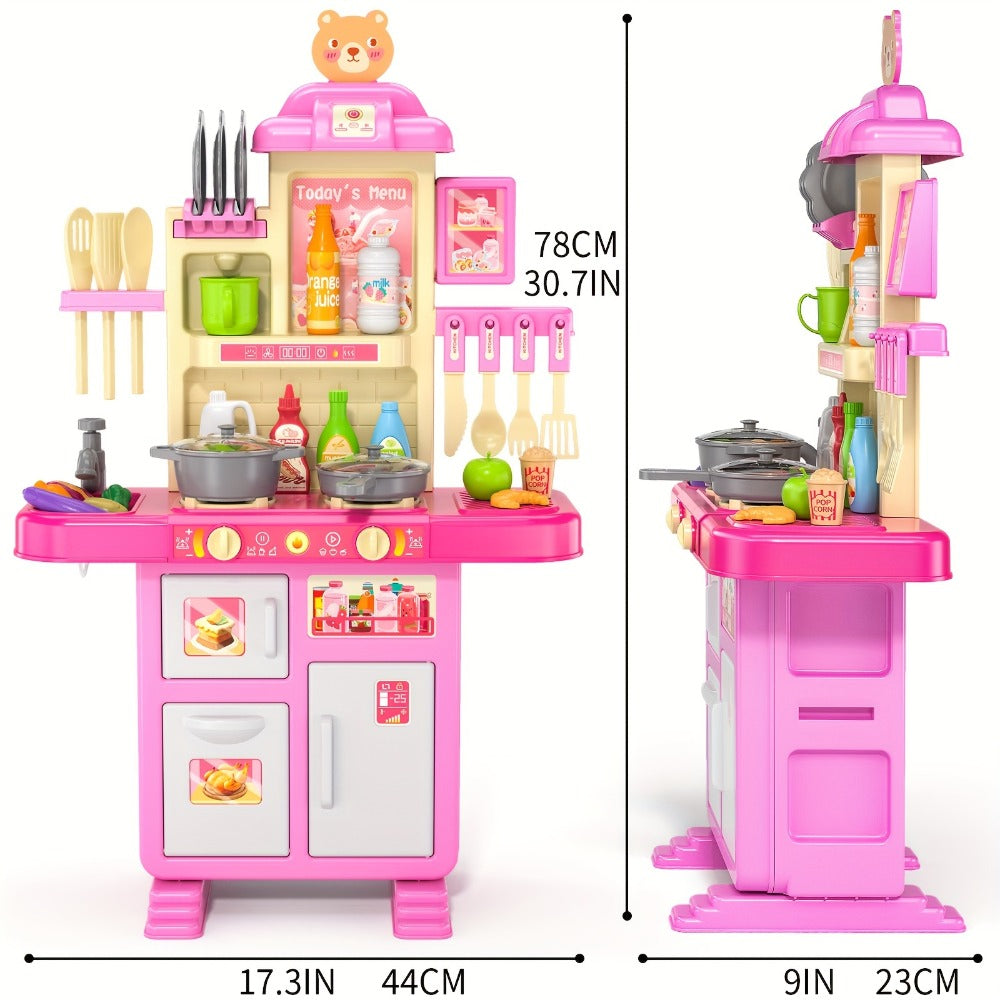 Pretend Play Kitchen Playset with Lights & Sounds, Interactive Toy Kitchen Accessories for Toddlers Ages 3+ — image 2