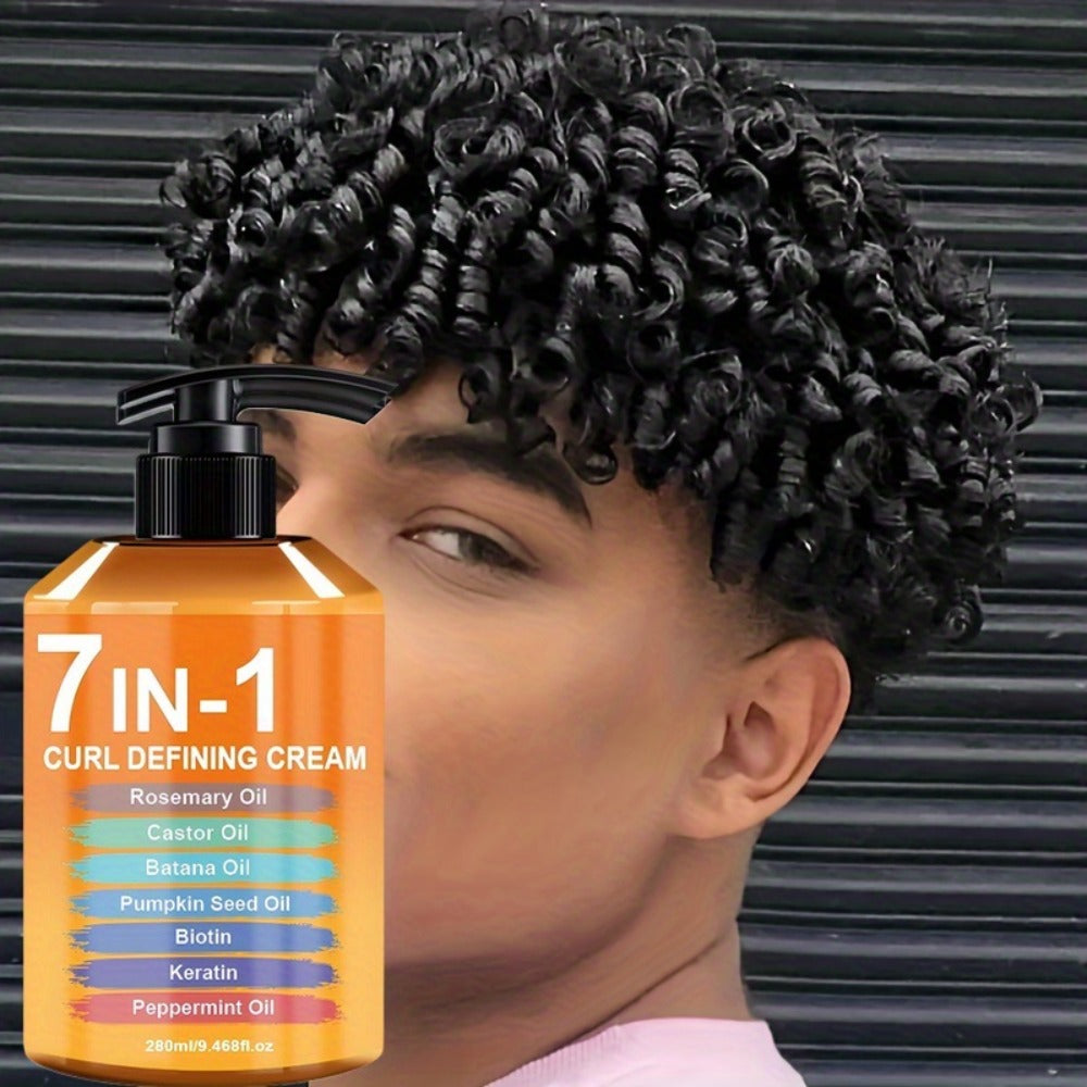 7-in-1 Curl Styling Cream, 280ml Orange-Label Pump with Rosemary, Castor and Batana Oils on Label — image 6
