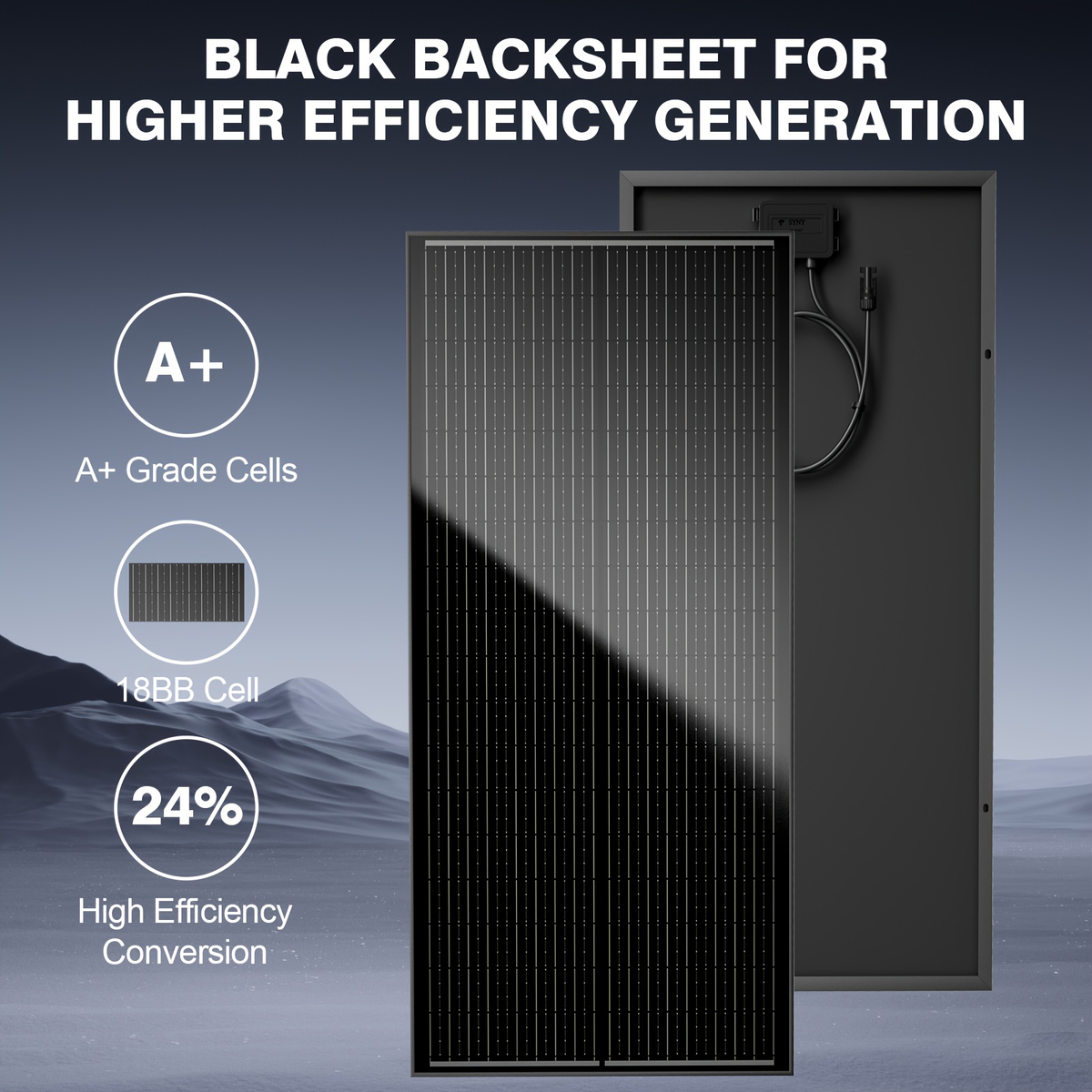 High-Efficiency 100 Watt Solar Panel Featuring a Black Backsheet, 18 BB Monocrystalline Design — image 4