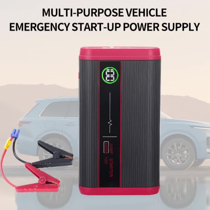 Lithium Jump Starter 3000A 8000mAh 12V Battery Pack USB-C Recharge Round LED Display for 6.0L Diesel for Garden, Patio and Ya