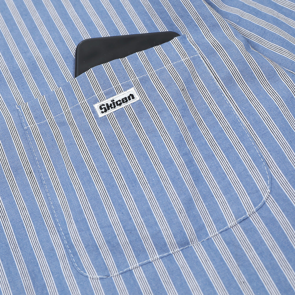 Fashion Vertical Striped Long-sleeved Shirt Men