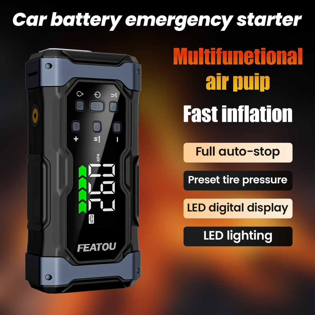 Jump Starter 20000mAh 9-in-1 with Air Compressor Tire Inflator for All Gas 3.7gal Diesel Large SUV for Garden, Patio and Yard