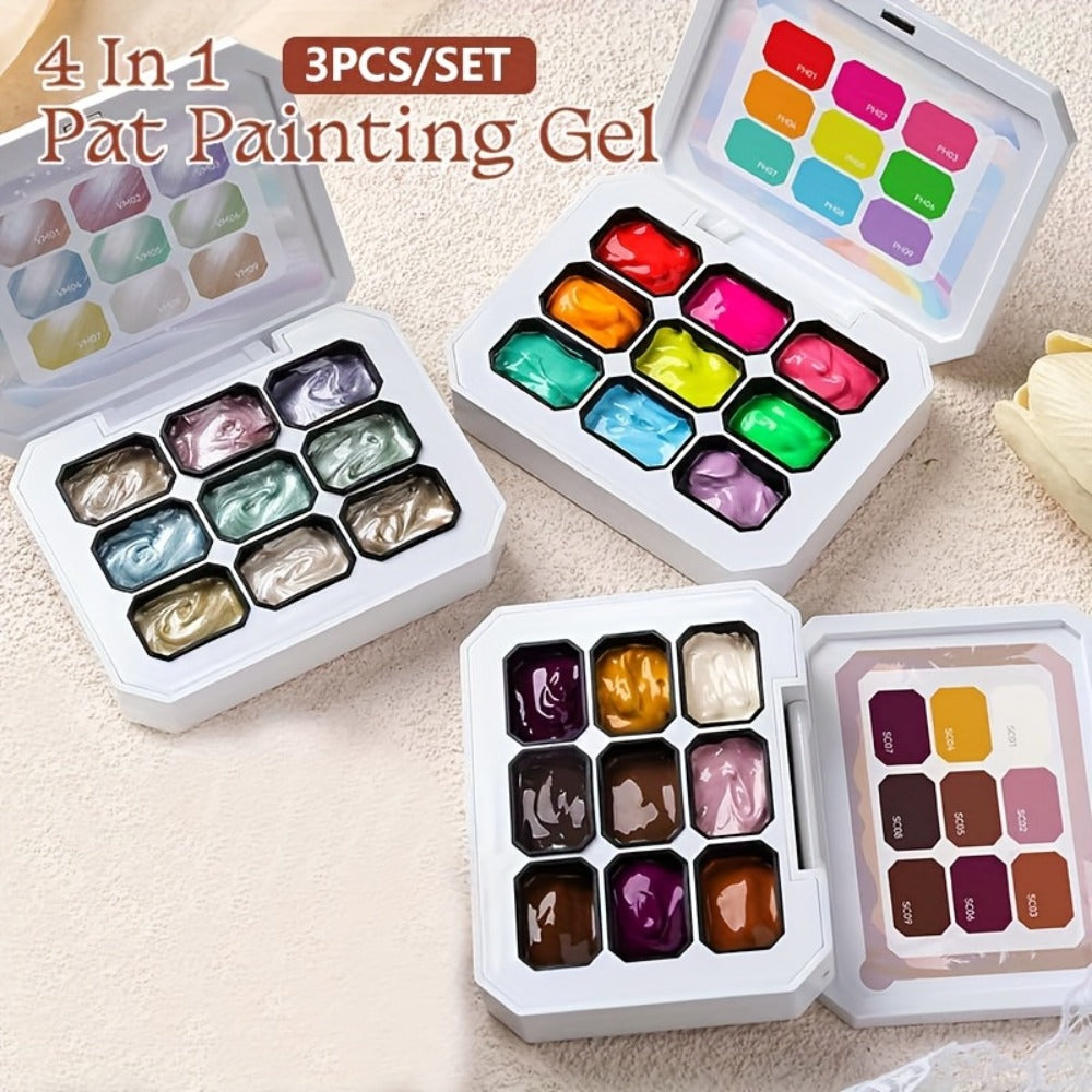 Gel Nail Polish 4-in-1 3-Piece Sets for Ombre, Stamping, Painting and Powder Art, 2 Options — image 3