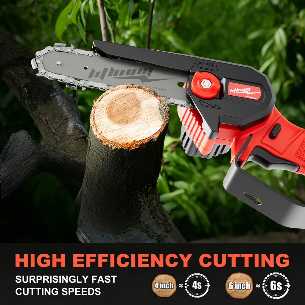 Mini Chainsaw Cordless 4 & 6 Inch Electric - Upgraded Portable Battery Chainsaw with Safety Lock — image 19
