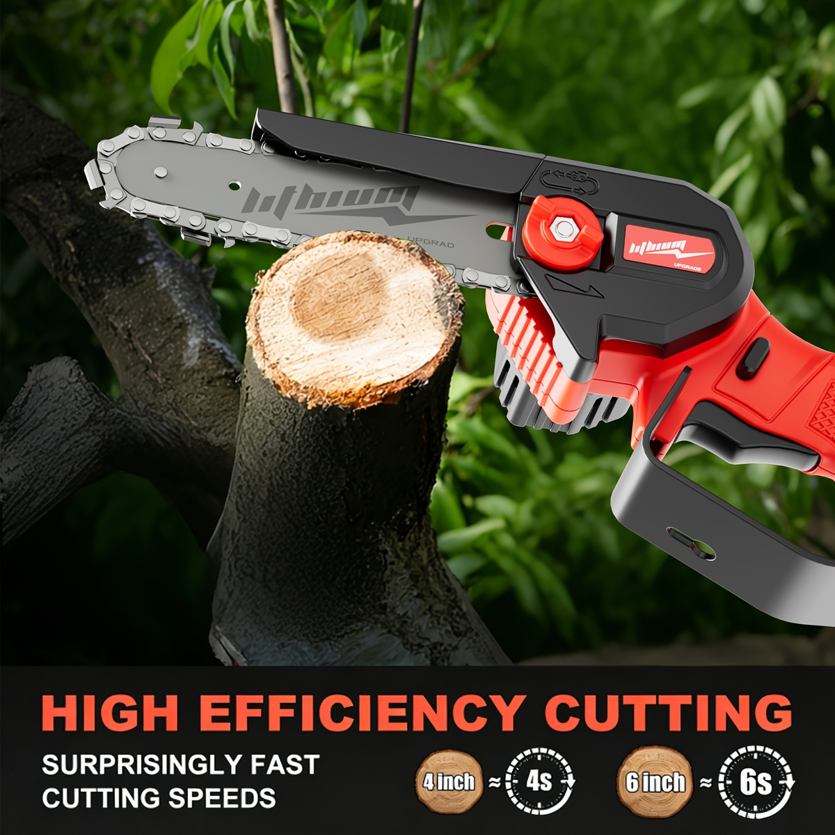 Mini Chainsaw Cordless 4 & 6 Inch Electric - Upgraded Portable Battery Chainsaw with Safety Lock — image 19