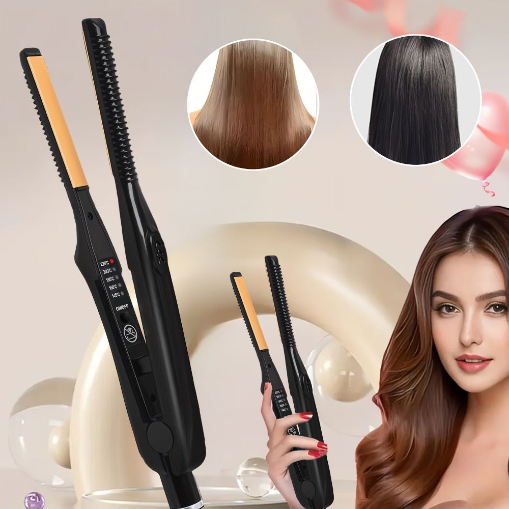 Root Crimper and Straightener Hair Styling Tool with Four Temperatures and Ceramic Plates in Black — image 1