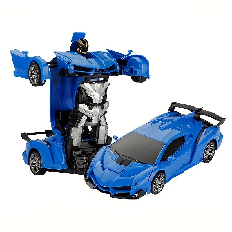 Robot Deformation Car for Kids 1:18 Blue & Red, One-Button Transform Remote Control Stunt Vehicle — image 15