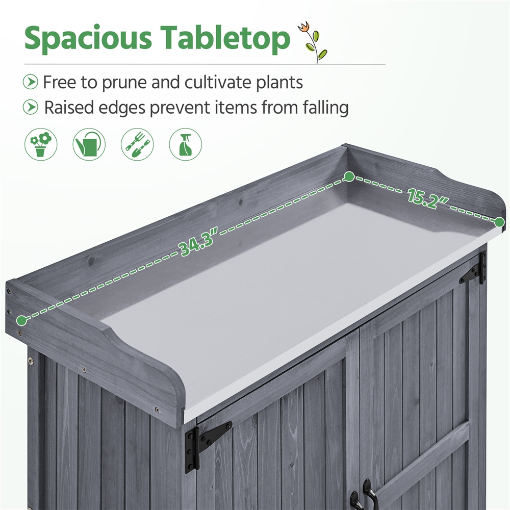 Potting Bench in a Wooden Metal Design for Garden and Yard Use — image 19