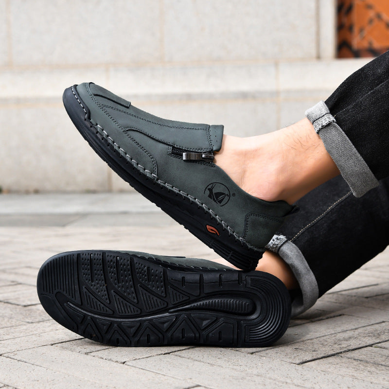Mens Lace-up Leather Outdoor Casual Shoes