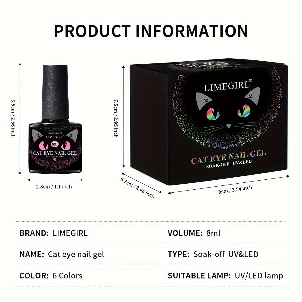 Cat Eye Gel Polish 8ml Holographic Chameleon Flash – Magnetic Sand 3D Color-Shifting Semi-Permanent UV LED Gel Varnish for Sa