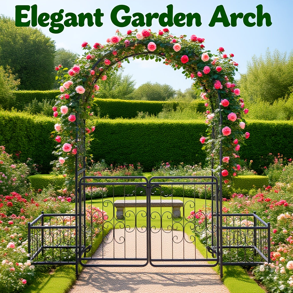 Wrought Iron Garden Arch 7ft Rose Trellis Multi-Style for Garden, Patio and Yard Use, with the Listed Configuration — image 4