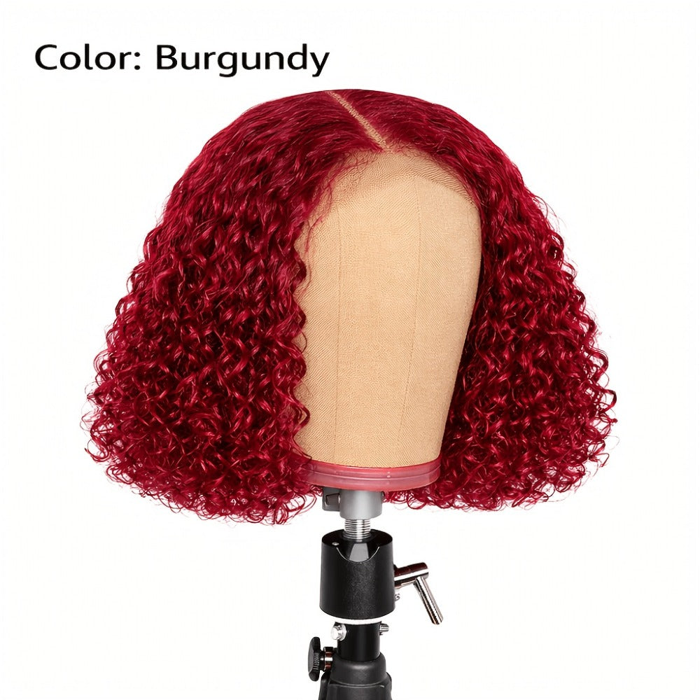 Synthetic Wig 14-Inch Deep-Wave Curly Bob with Glueless Rose Net Cap in Four Colors for Daily Style — image 13