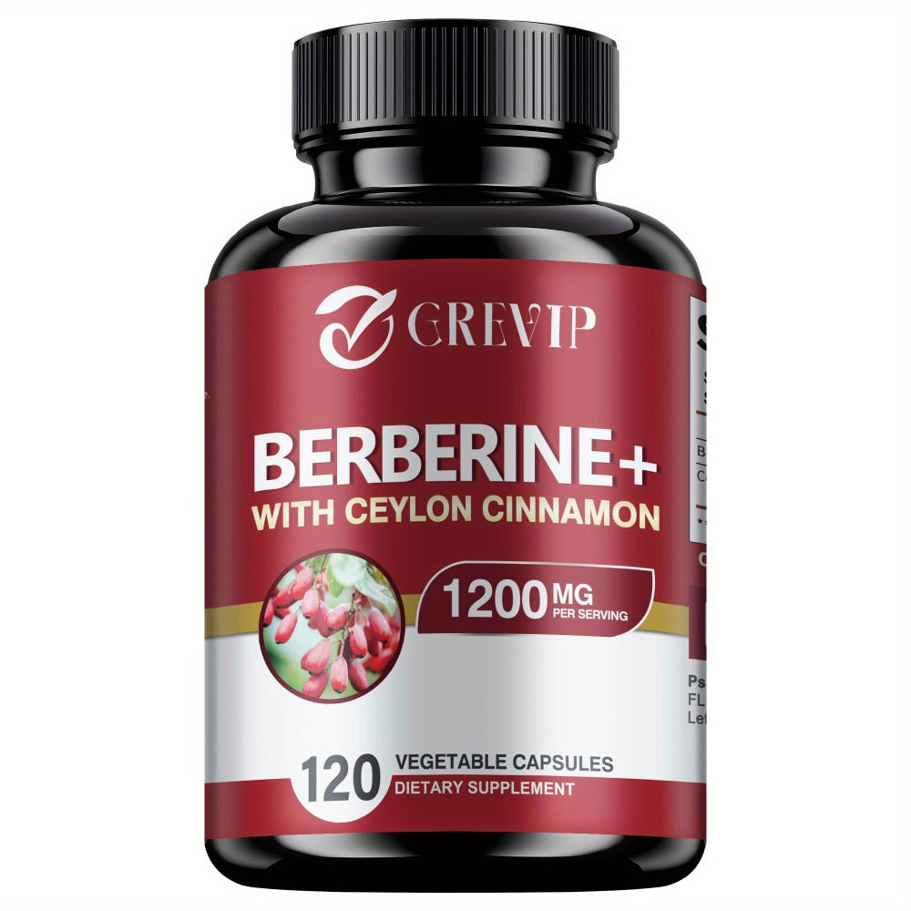 Dietary Supplement Berberine HCl and Ceylon Cinnamon Capsules, 120 Count with Multi-Bottle Options — image 3