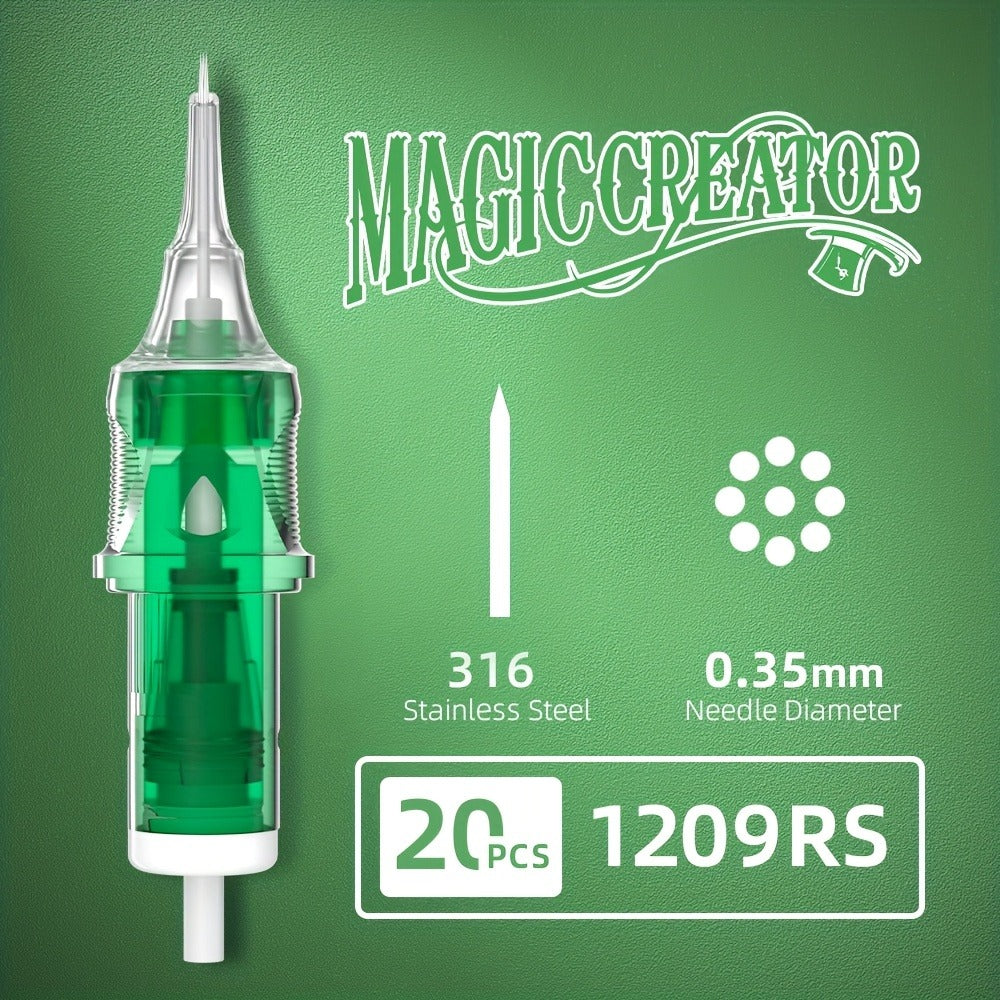 Tattoo Cartridge Needles with MAGICCREATOR Label, 20-Piece Box with 25 RL RS CM M1 Options — image 34