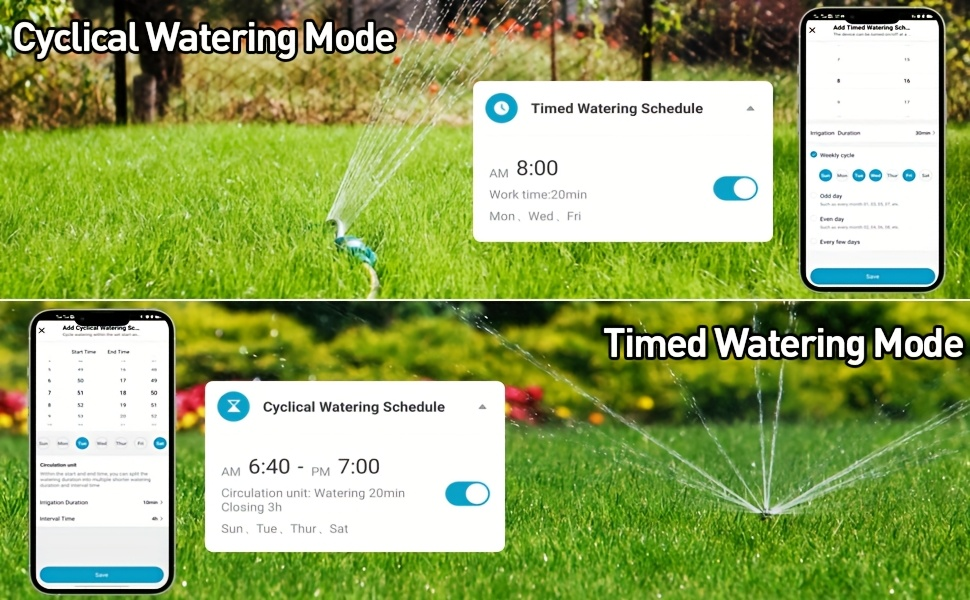 WiFi Sprinkler Timer Smart 2-Zone Irrigation System with App & Alexa Voice Control, for Garden, Lawn and Yard Watering — imag