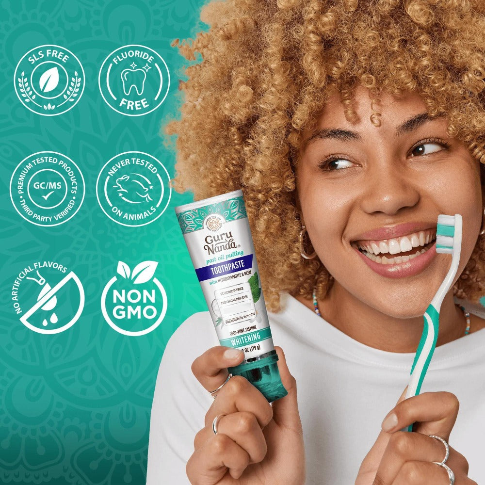 Hydroxyapatite Whitening Toothpaste Fluoride Free, Natural Teeth Whitening for Sensitive Teeth Stain Removal — image 6