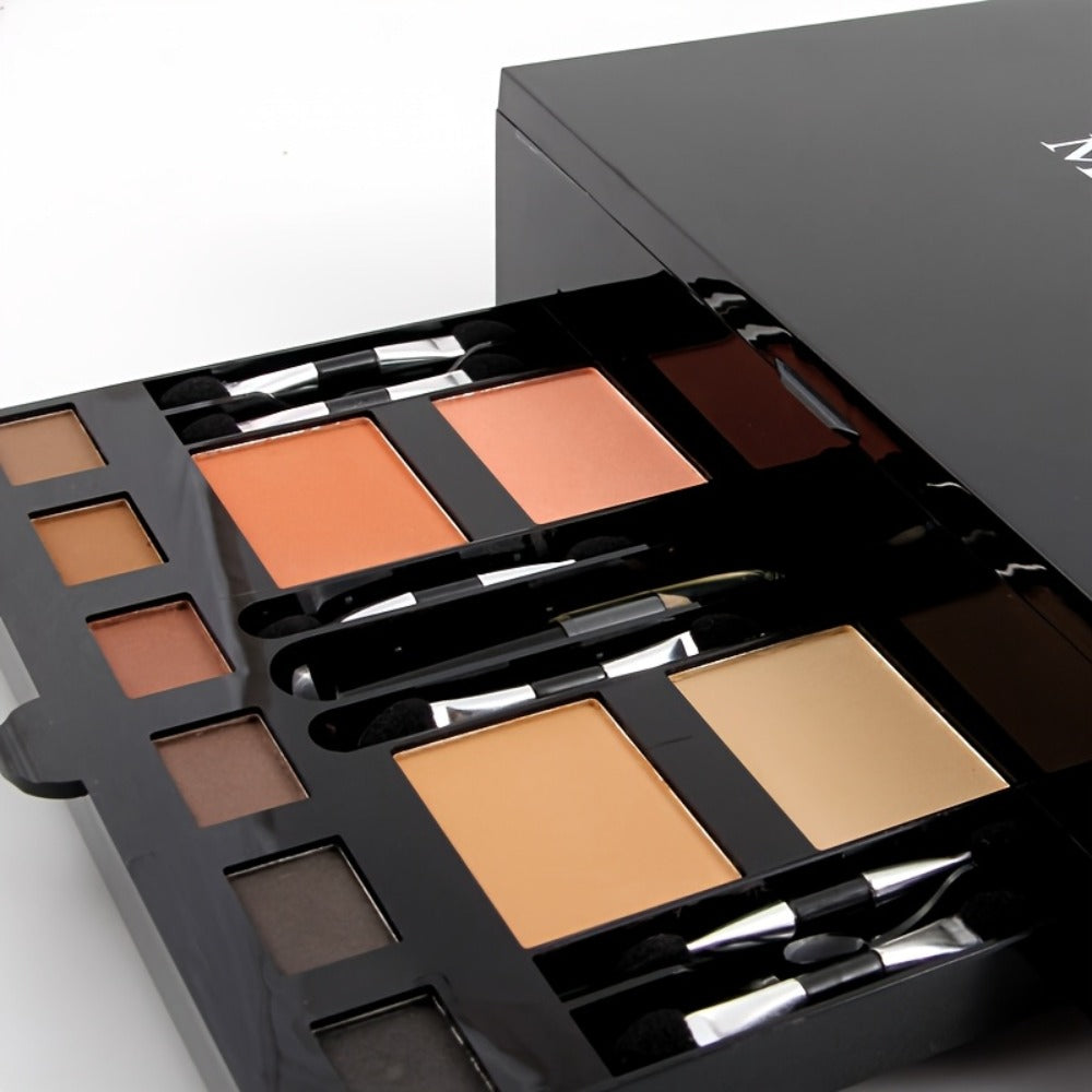 Makeup Kit 190-Color Fold-Out Face and Eye Palette with Center Mirror, 144 Eyeshadow Shades and Eight Brushes — image 14