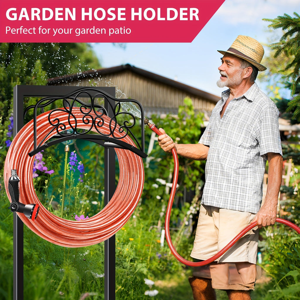 Garden Hose Holder Metal Freestanding | Lawn Patio Outdoor Hose Rack — image 4