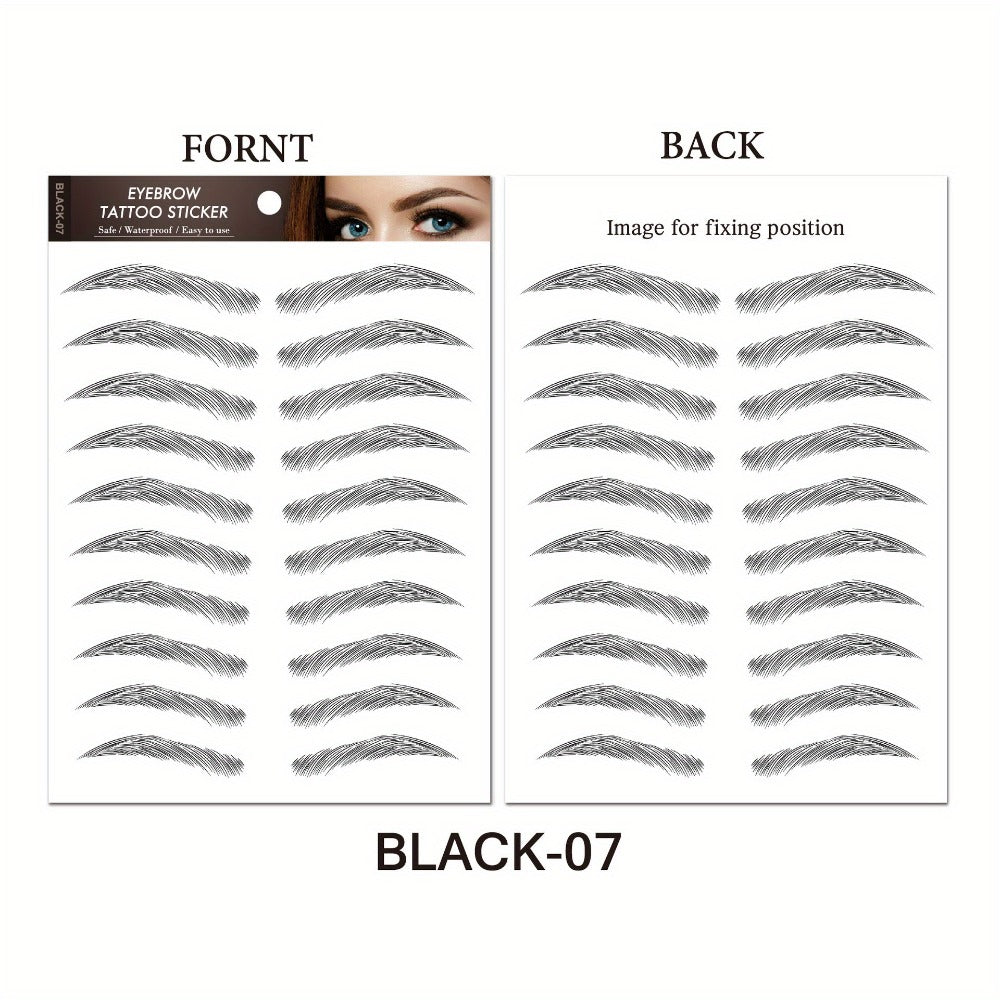 6D Eyebrow Tattoo Stickers Waterproof 8 Pcs for Women Girls, for Temporary Body Art, Festivals and Costumes — image 8