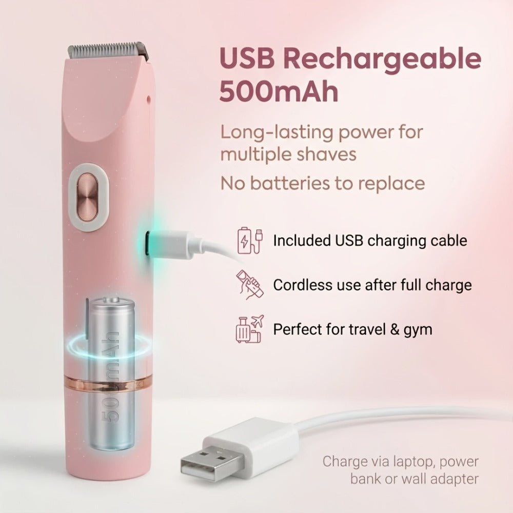 Electric Shaver & Bikini Trimmer for Women Dual Head USB Rechargeable – Multipurpose Face Body Hair Removal for Arms Legs Und