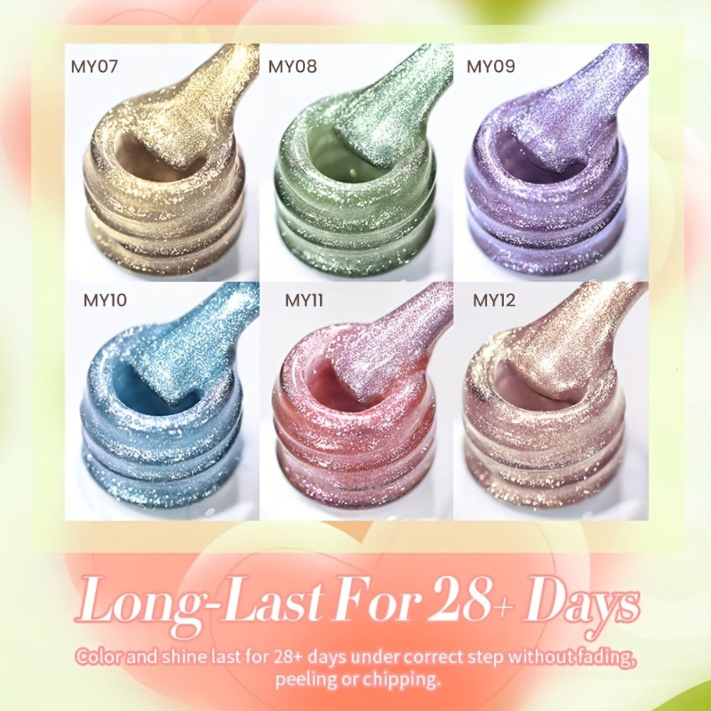 Gel Nail Polish BORN PRETTY 6-Piece Flowing Cat-Eye Set with Six 10ml Magnetic Bottles for Nail Art — image 3