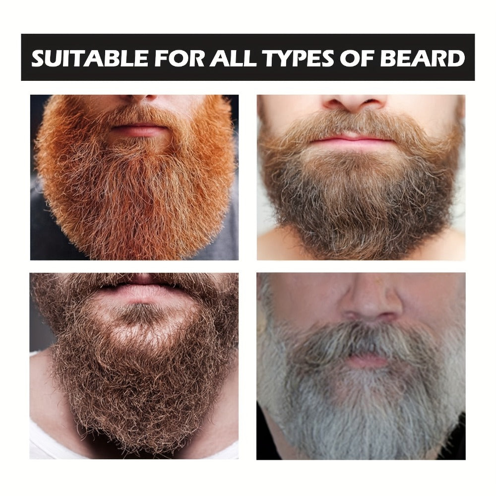 Men's Black Beard Dye 3-in-1 Hair & Beard Color Kit - Fast Blackening in 10-15 Minutes, Nourishing Skin-Safe Formula — image 