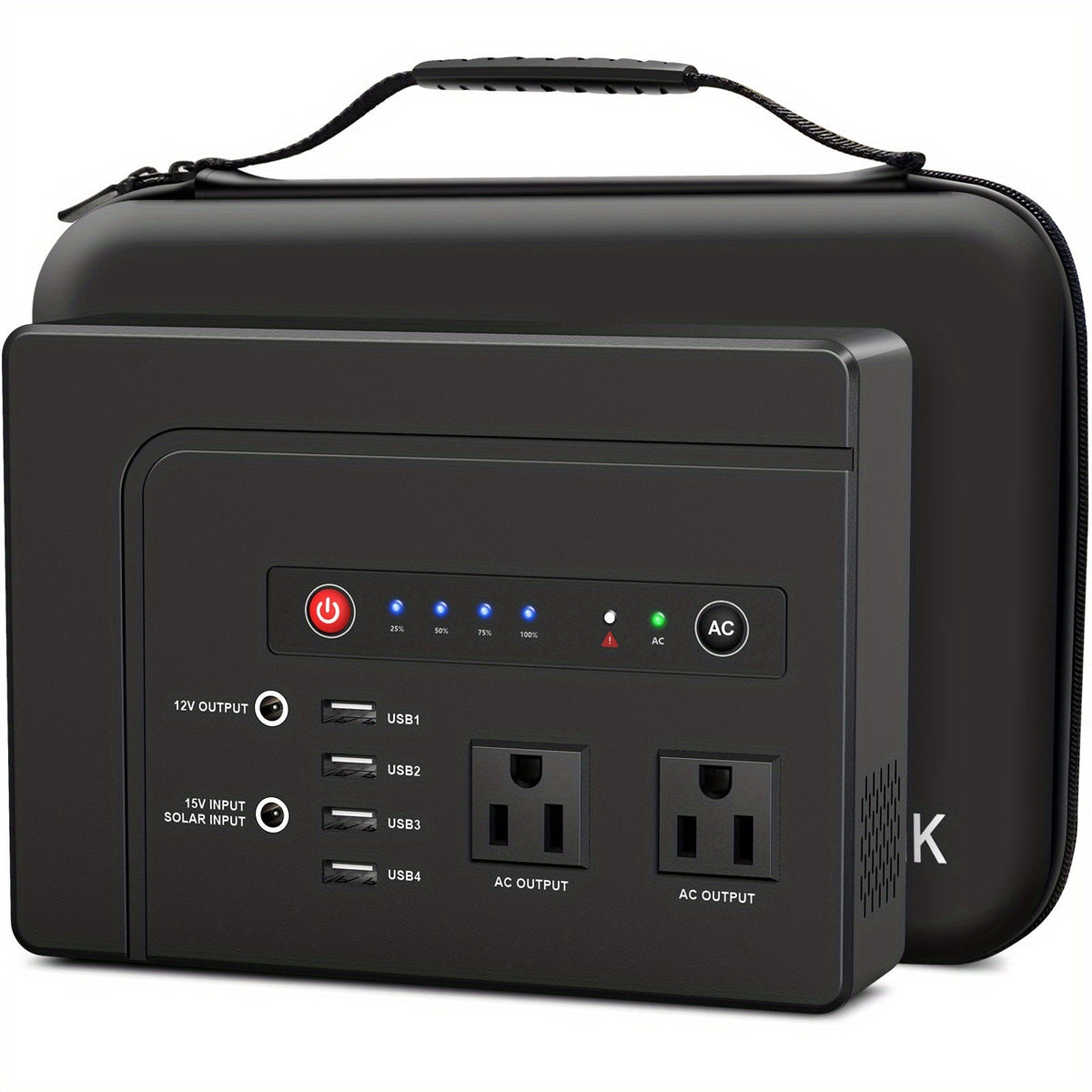 Portable Power Station 146Wh 200W with Two AC Outlets, Four USB Ports and Hard Carrying Case — image 3