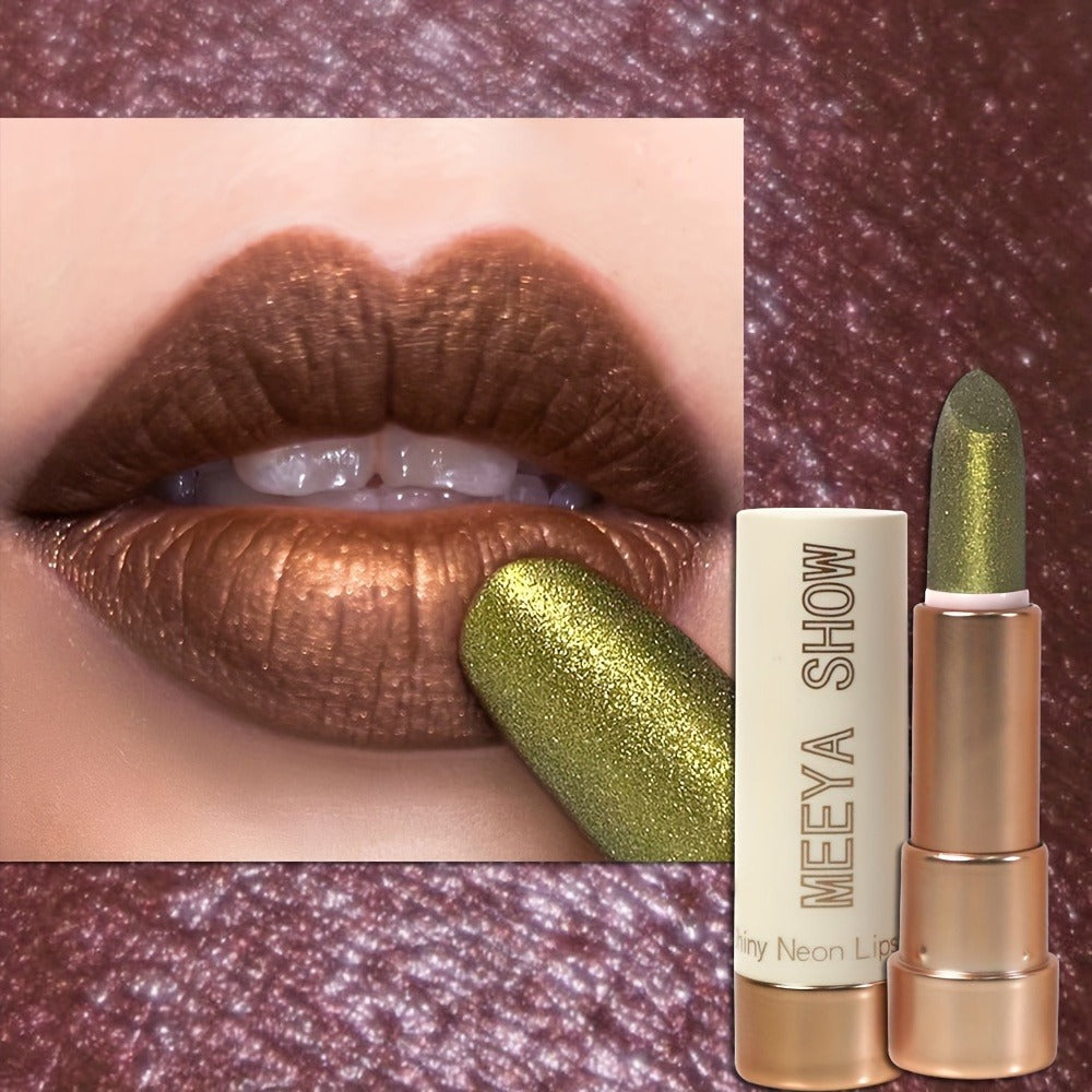 Sparkling Golden Brown Glitter Lipstick Set 3 Pcs, for Makeup, Travel and Everyday Vanity Use — image 6