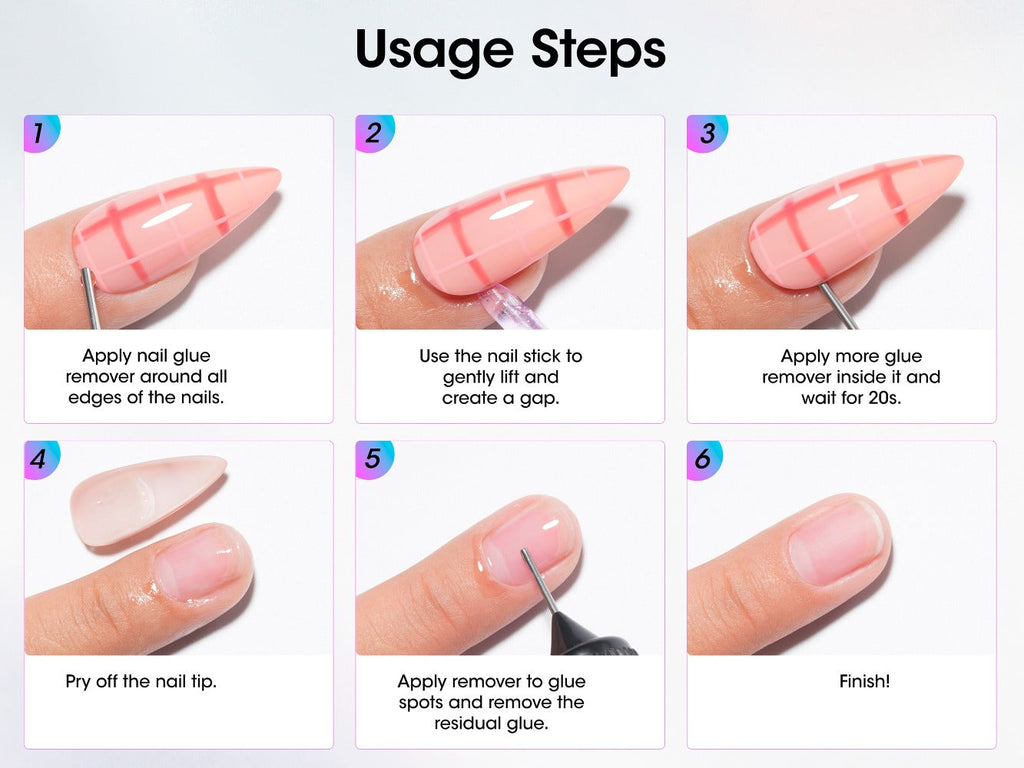 Nail Glue Remover 20ml Precision Needle Applicator Acetone Free – Fast Acting No-Mess Formula for Press On Nails Gel X Nail T