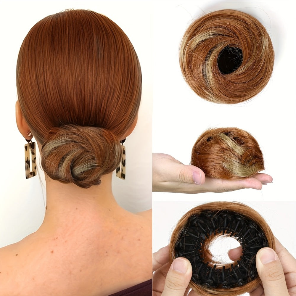 Hair Accessories Four-Inch Curly Bun Hair Piece in Six Synthetic Fiber Colors for Updo Styling — image 9