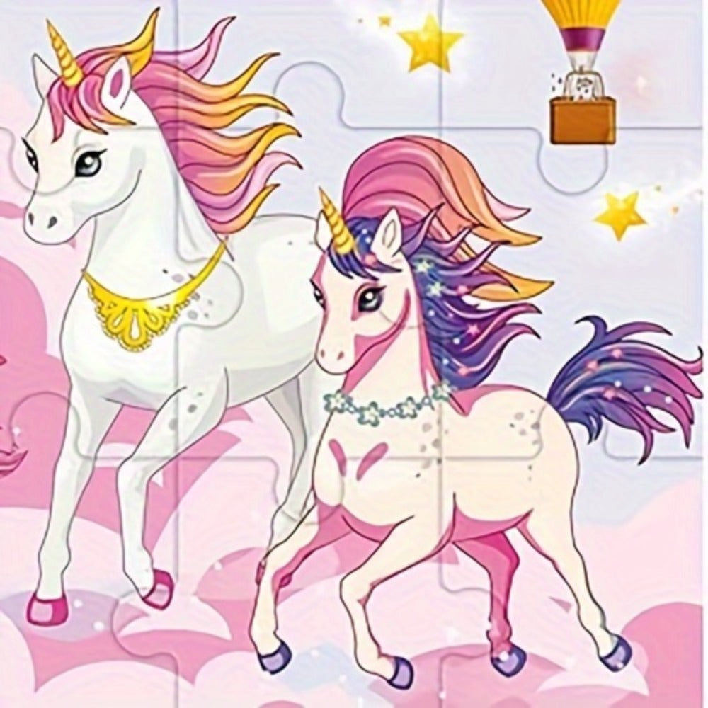 Magnetic Puzzle Book for Girls 3 4 5 6, 3-in-1 Unicorn Mermaid Princess Travel Puzzles, 20 Pieces Folding Magnetic Jigsaw for