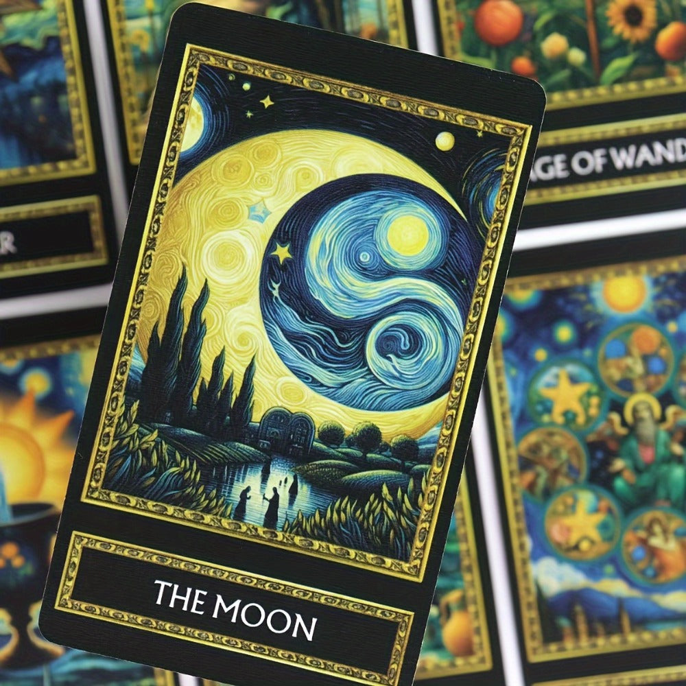 Van Gogh Tarot Cards 78 Card Deck – Art-Inspired High Quality Paper Divination Tool for Adults Teens Beginners Collectors Spi