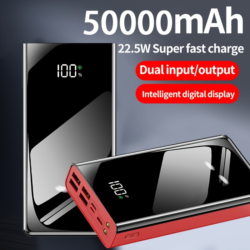 Portable Charger 50000mAh Large Power Bank LED Light Power Display Multi-Port USB-C Micro for an Everyday Personal Care Routi