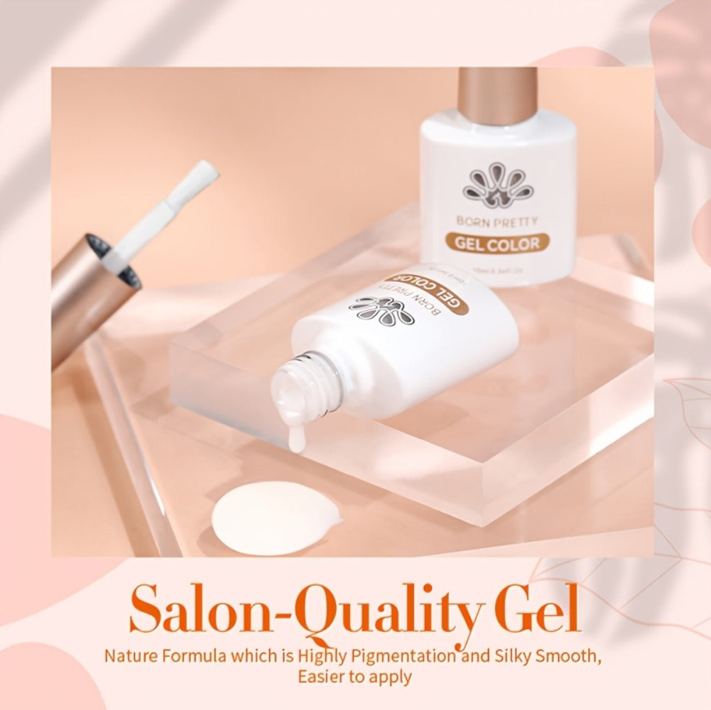 Gel Nail Polish in 10ml Translucent Jelly with 6 Milky, Snow-Glitter and Nude Shade Options — image 22