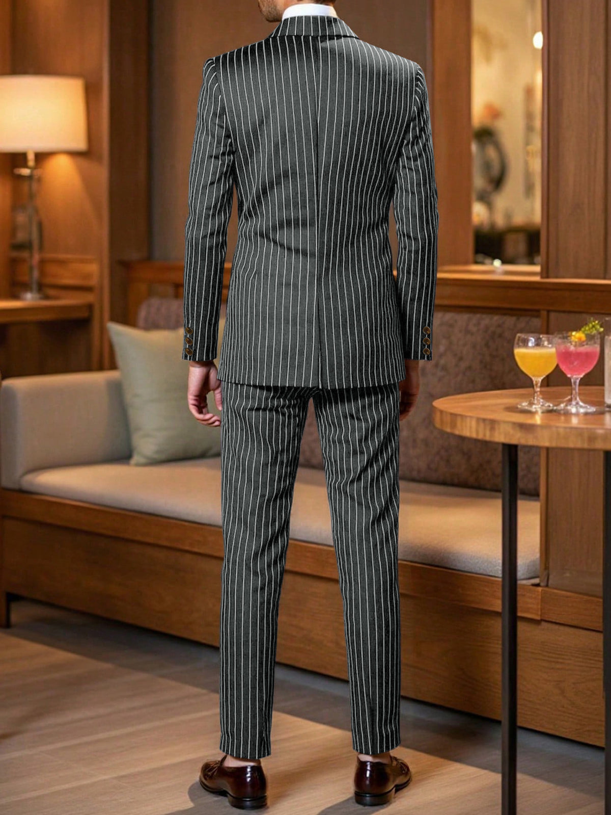 Mens Striped Business Suit Set
