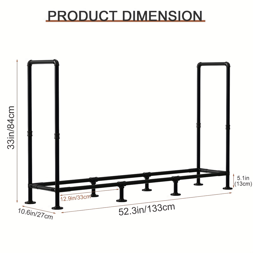 Firewood Rack | Heavy Duty Steel Indoor Outdoor Fireplace Patio Deck — image 13