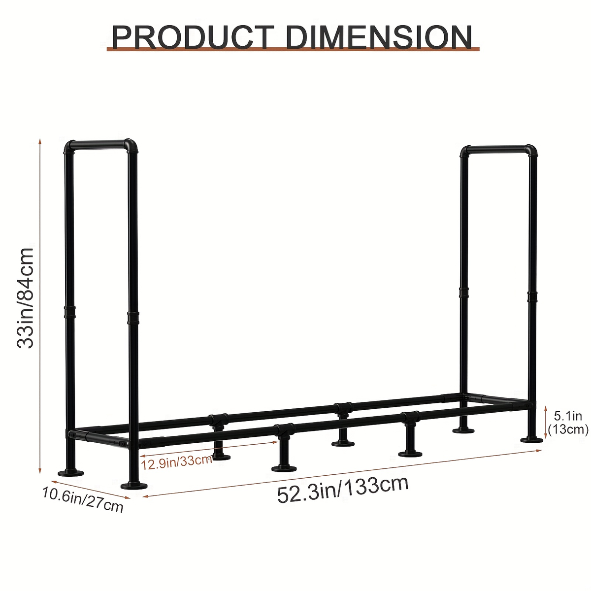 Firewood Rack | Heavy Duty Steel Indoor Outdoor Fireplace Patio Deck — image 13