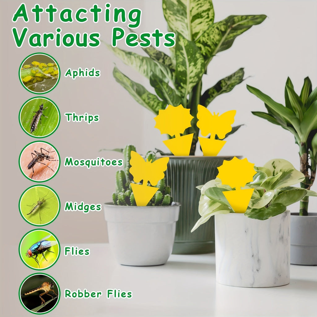 Yellow Butterfly or Gerbera Plant Sticky Traps in Seven Shape-and-Count Options from 40 to 120 Pieces — image 5