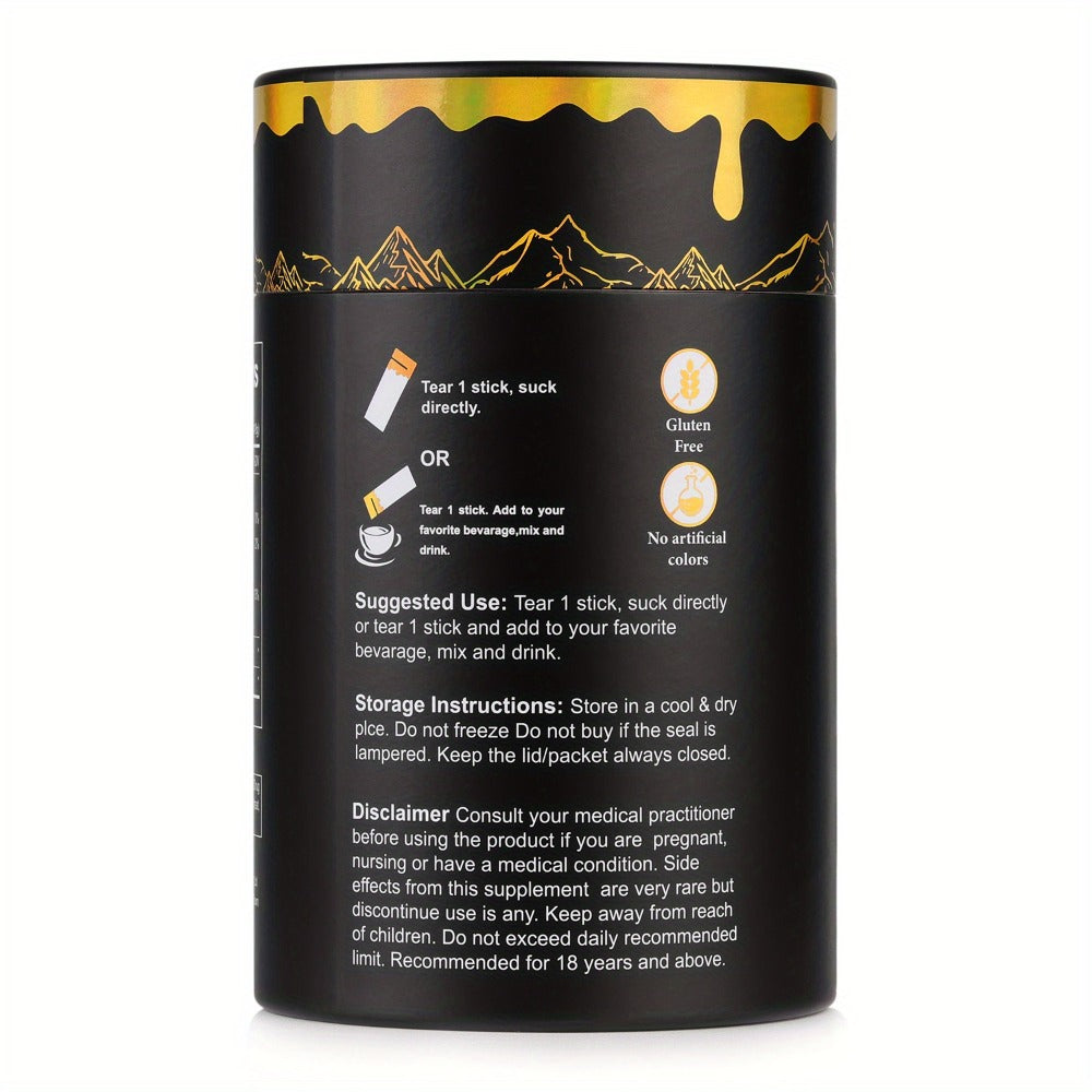 Herbal Supplements with HIMASTER Label, Shilajit Honey Saffron Sticks, 30 Sticks per Package — image 3