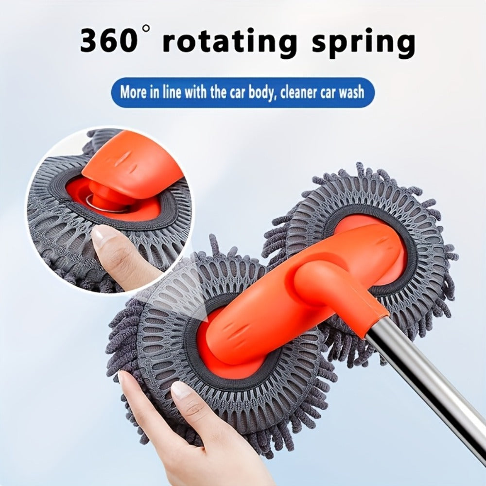 Car Wash Mop with Three-Stage Extension Handle, Rotating Microfiber Head and Replacement Head Option — image 15