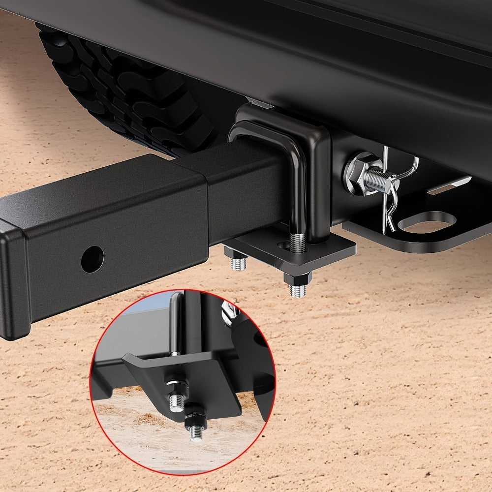Trailer Hitch Tightener Anti Rattle Stabilizer 2 Inch Heavy Duty Steel U-Bolt with Rubber Cover Hitch Mount Wobble Eliminator