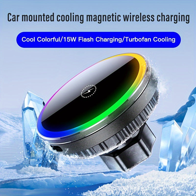 MagSafe Car Wireless Charger for iPhone 12-16 – Magnetic Air Vent Mount with Dual Cooling Fans, Qi1 Fast Charging — image 2