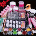 Acrylic Nail Kit with 12 Glitter Powders, Three Base Powders, Nail Tips, Forms and Application Tools — image 7