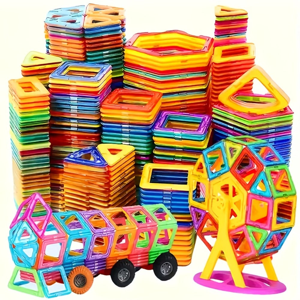 Magnetic Tiles 67-Piece Bicolor Open-Frame Geometry Building Set with Curves, Squares and Triangles — image 1