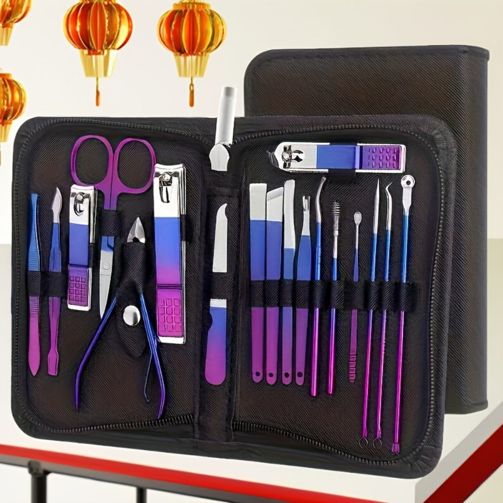 Manicure Set 9 18 30 60pcs Professional Nail Clipper Pedicure Kit Portable Travel Grooming Tools – Cuticle Trimmer Nail File 